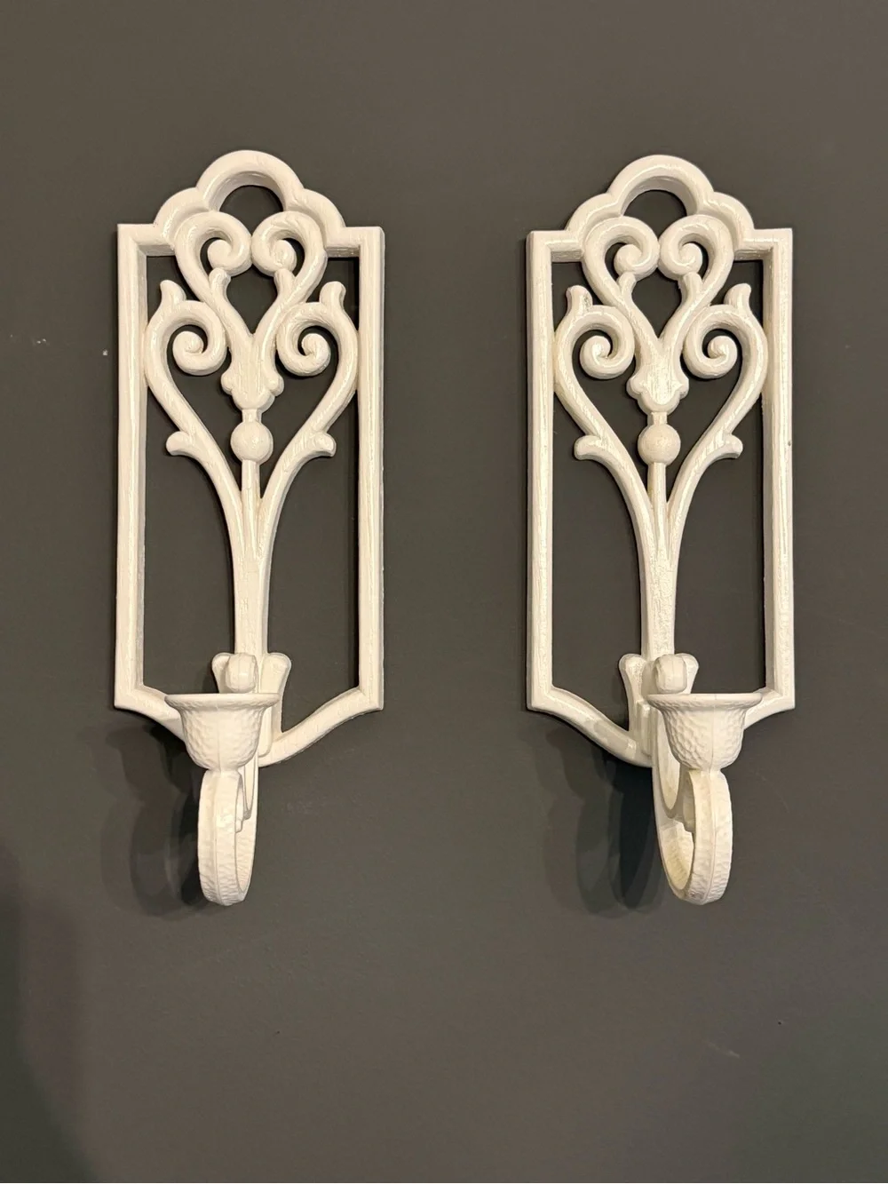 Vintage Homco ivory wall sconces produced in 1982